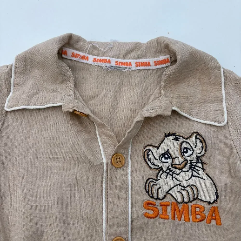 Simba embroidered one piece linen baby outfit 6-9 months